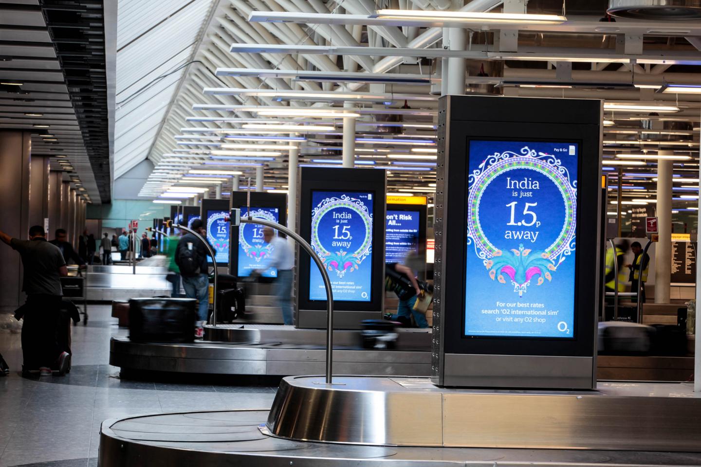 O2's SIM campaign at Heathrow JCDecaux UK